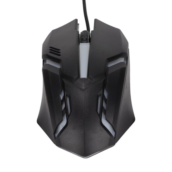 Gaming Mouse RGB Glödande Andningsljus 1600 DPI 3D Scroll Wheel Ergonomisk trådbunden USB Datormus för PC Le noir