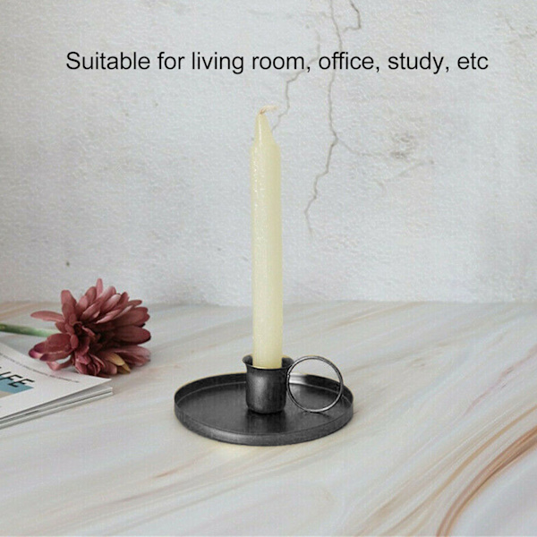 Elegant retro jernlysestage til meditation - sæt med 2