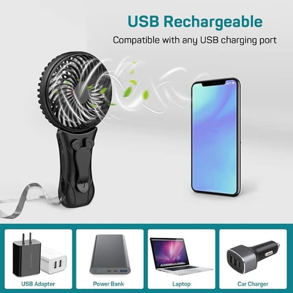 Mini Handheld Fan Rechargeable Portable Fan