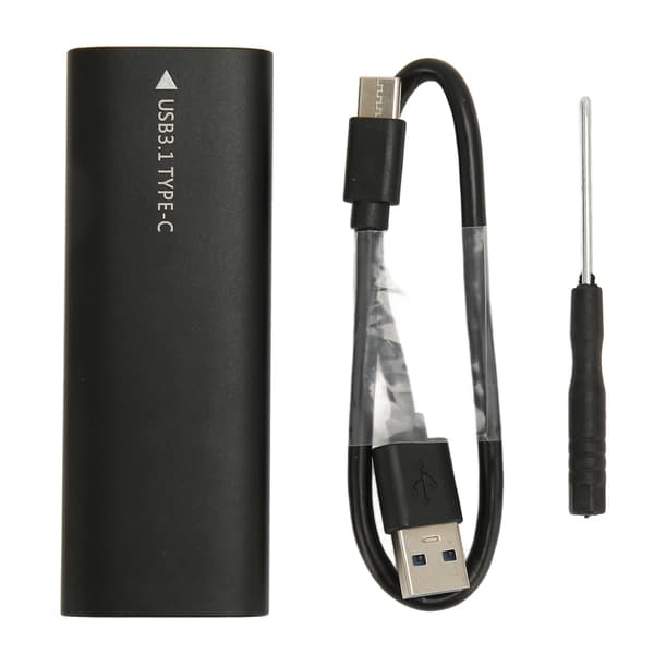 M.2 SATA SSD Kabinet USB C 3.1 10Gbps UASP Trim Aluminiumlegering Type C SSD Kabinet til 2280 2260 2242 2230 Størrelse NVME og NGFF Protokol Sort