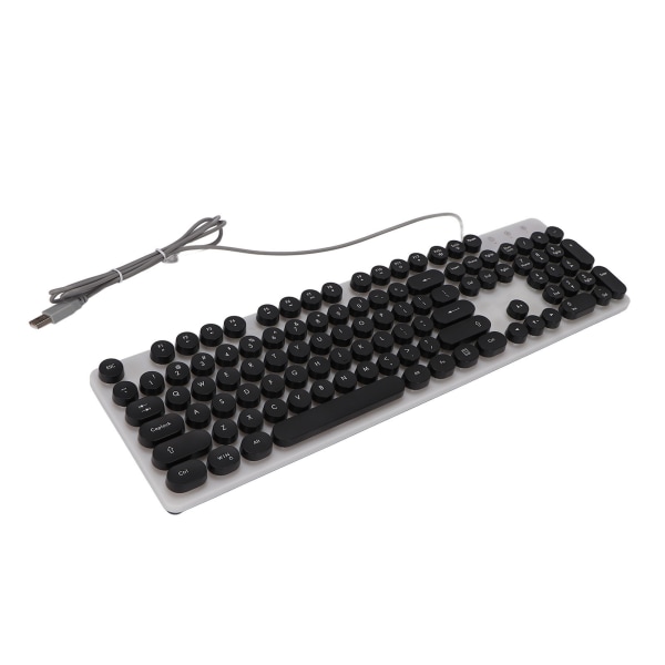Mekanisk spilletastatur RBG Baggrundsbelyst USB 104 nøgler Kablet Retro Punk computertastatur til bærbar, sort