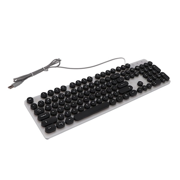 Mekanisk spilltastatur RBG bakgrunnsbelyst USB 104 nøkler Kablet Retro Punk datamaskintastatur for bærbar datamaskin Svart