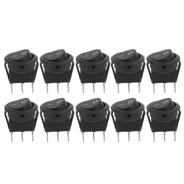 10st 23mm Mini Vippströmbrytare 3Pin 2-läges Rund Båt Mini ONOFF