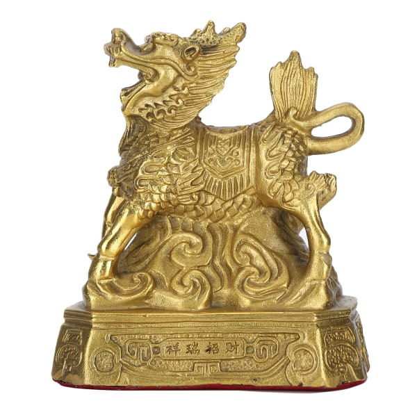 Qilin Ornament Mässing Hem Desktop Staty Collection Lucky Animals Hantverk Dekoration