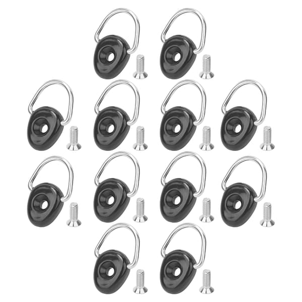 10 Sett D-spenne Festekrok Ryggstøtte Tilbehør med Skrue for Kano Kajakk