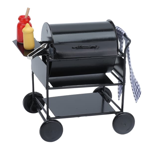Mini BBQ-grill 1:12 Miniatyrscen Utsökt Vacker Livlig Köksmöbel Modell Dockhustillbehör