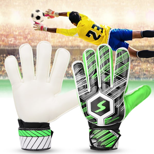 Voksne børn Professionel fodbold Fodbold Målmand Målmand Tykke PU-handsker ProtectorGreen 9#