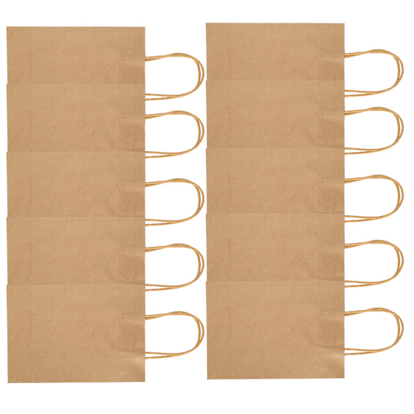 50 stk gavepapirpose Genanvendelig Kraft gaveindkøbsposer til festbryllup 15x8x21cm