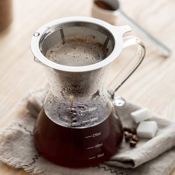 Rostfritt stål hushålls kaffefilterkopp Kaffedroppfilterverktyg