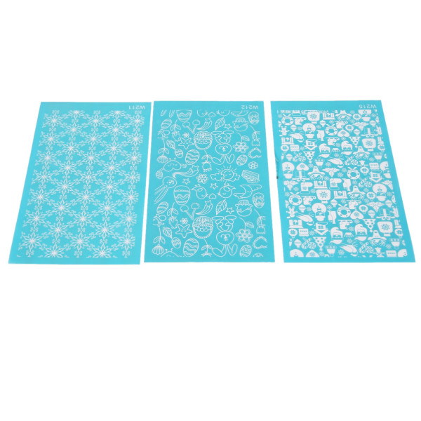 3st Silk Screen Schabloner för Polymer Clay Återanvändbara DIY Silk Screens för papperskort T-shirts Canvasglasögon 211 212 215
