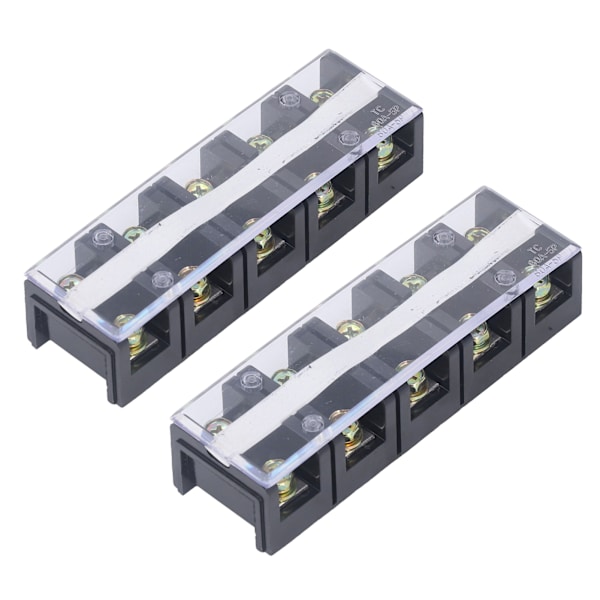 Kopplingslist Dubbla rader Högströmsskruvplint med cover 600V 60A 2st 5 positioner (605)