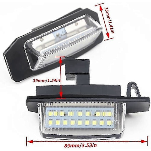 2 KPL LED-rekisterikilven valot yhteensopiva Mitsubishi Outlander 2 3 Lancer Eclipse 3 4 Cross Galant Xpander i-MiEV -mallien kanssa