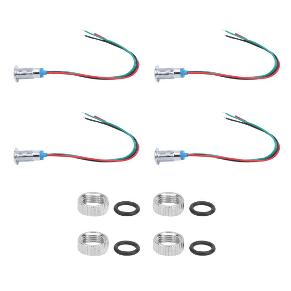4 sett LED-indikatorlys Vanlig katodelampe Industrielle kontrollkomponenter 8mm 110-220VRed og grønn