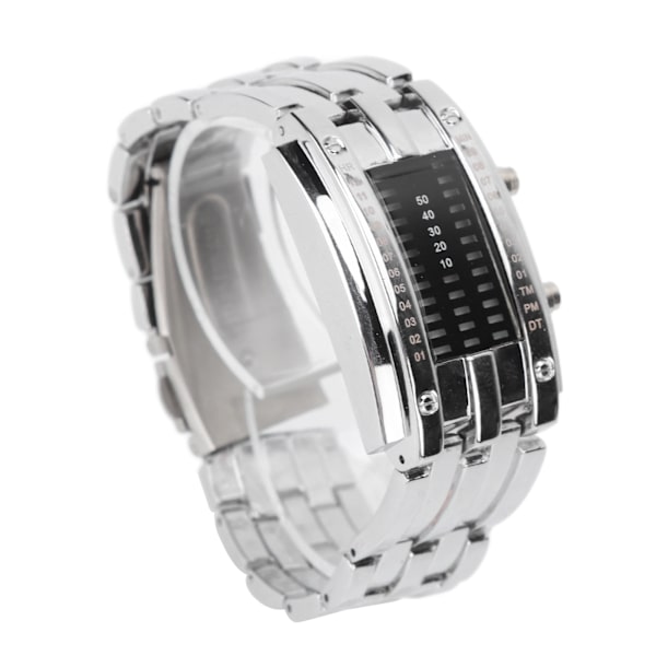 LED- watch Unik binärt tidsläge Display Konvex bågstruktur Vattentät LED- watch Elektronisk watch Silver L