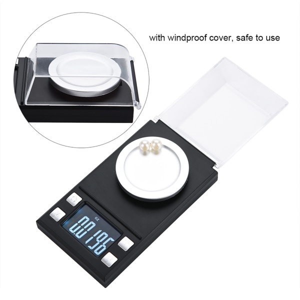 Bærbar LCD digital elektronisk lommevekt Høy presisjon 0,001 g smykker gullveiing (10 g)