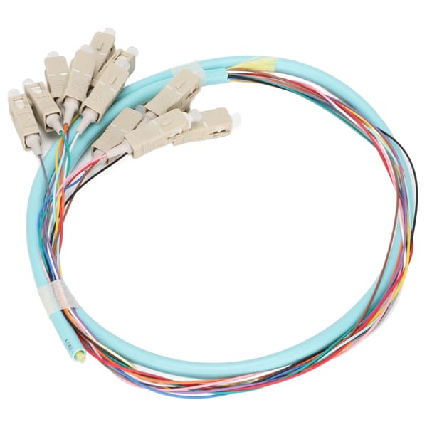 Fiberoptisk kabel 12 tråder Keramisk hylse Lavt innsettingstap Multimode optisk fiber patchkabel for instrumentering