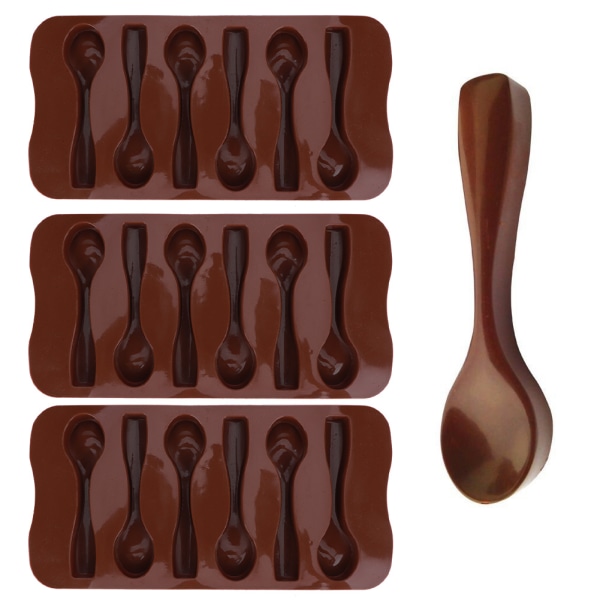 3 stk DIY Non&#8209;Stick Silikoneske&#8209;formet kage Chokolade Bageform Køkkenredskaber