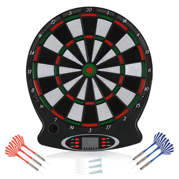1 stk. Professionel elektronisk hængende darttavle LCD scoring indikator dart spil med 6 stk. pile