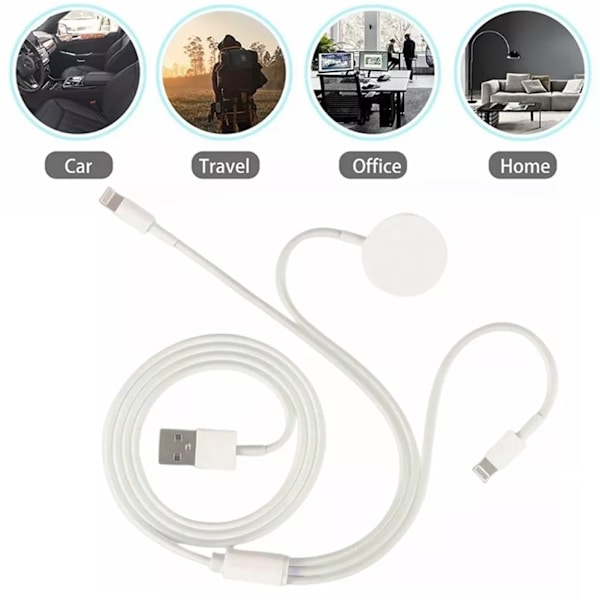 Magnetisk trådlös laddare för IOS Watch 5V 1A, bärbar 3-i-1-laddare i ABS och PC