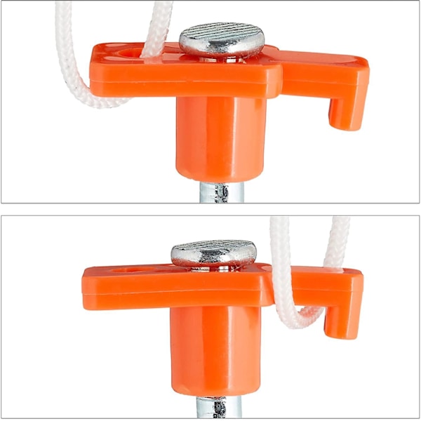 Sarja 10 oranssia 25 cm:n galvanoitua kovaa lattia-ankkuria ja -tolppia