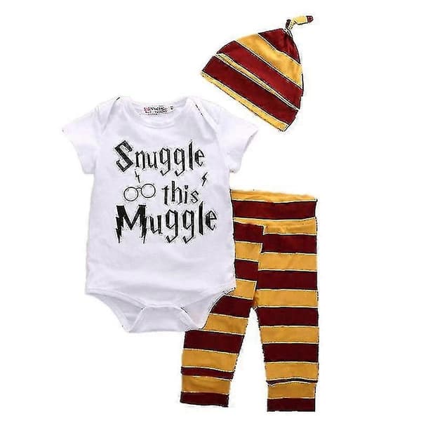 Harry Potter Baby 3-delad Bodysuit med Byxor och Matchande Mössa Set 90cm