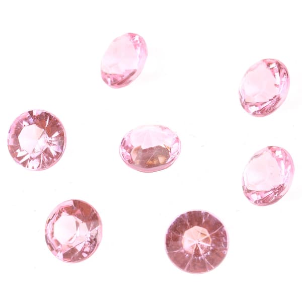 500 st 10 mm DIY transparenta spetsiga akryldiamantädelstenar för bröllopsfest (rosa)