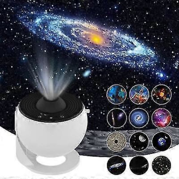 Globe Galaxy Projektorlampe Inneholder 12 Filmer, Høyoppløselig Stjernehimmellampe, Soverom Full Himmelsk Stjerneatmosfære Lampe -DGZD