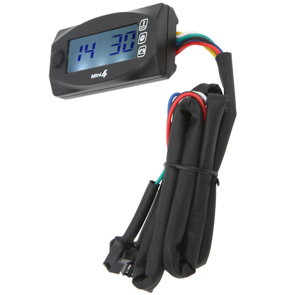 Motorcykel Spänning Temperaturmätare DC12V LCD-skärm Vattentät Blå Bakgrundsbelysning Universal för Motorcykel 18mm/0.7in