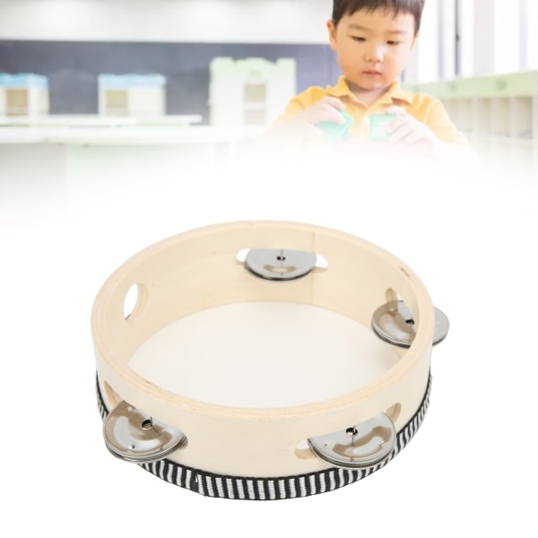 Pædagogisk håndholdt tamburintromme - 154 mm, polyester, sprød lyd