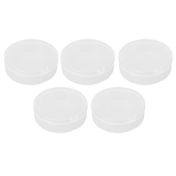 Opbevaringsboks til pudderkvast Transparent Multifunktionel Bærbar Makeup Pudderetui til Perler Øreringe 5 stk