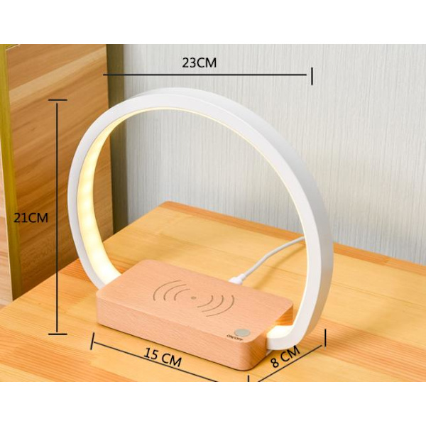 Sänglampa Trådlös laddare, Touch Sänglampa med USB port Dimbar LED-bordslampa med 3 färger och digital klocka Touch-bordslampa för sovrummet