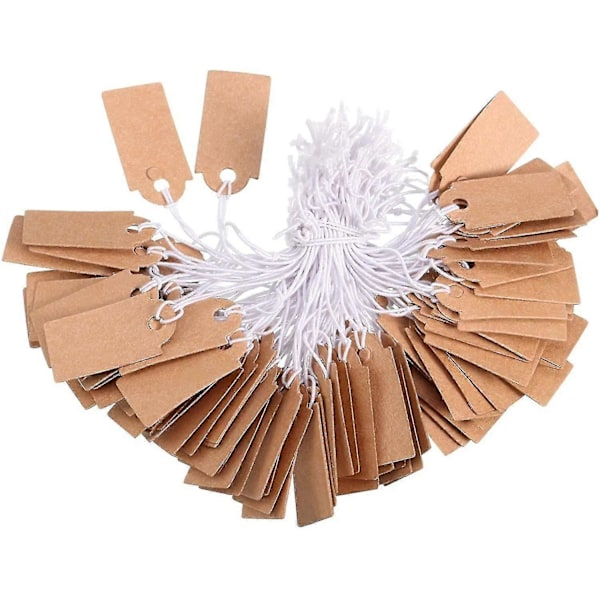 300 ark etiketter prislapper blanke skrivbare prislapper displayetiketter med elastisk hengesnor, Kraft