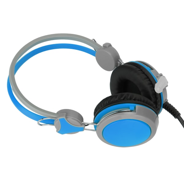 Gaming Headset med støydemping, stereo, ergonomisk, kablet dataspillhodetelefon med mikrofon for PC, blå