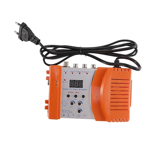 M69 Professionell Digital VHF UHF RF Modulator Adapter (Orange EU-kontakt)