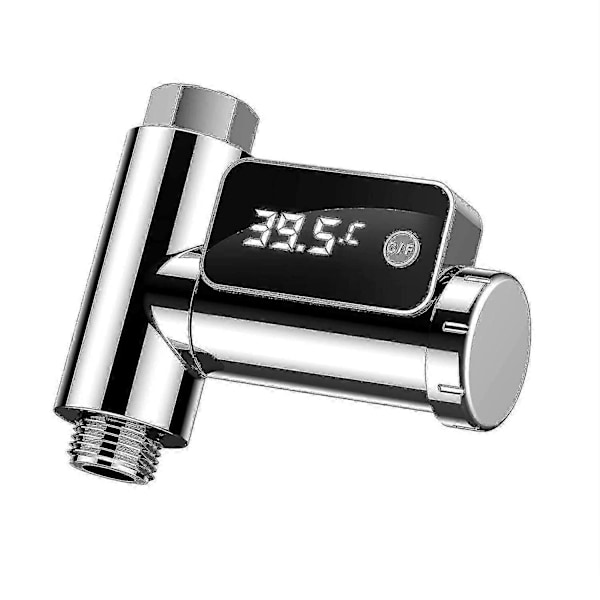 Digitalt brusetermometer, LED-display vandtemperaturmåler & 360 graders roterende vandmåler - CE