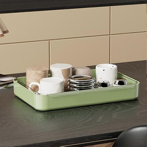 Bordopbevaringsstativ Stor kapacitet Krusholder med drænbakke til køkkenet 2 STK Sort 2PCS Black With drain tray