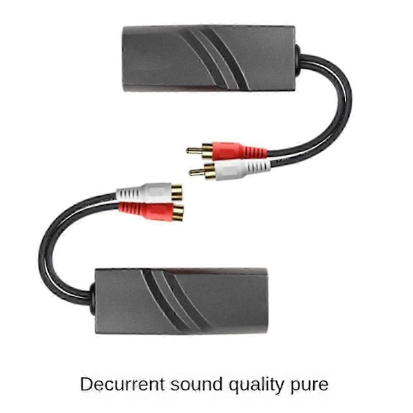 1 Par RCA Audio Nettverkskabel Forlenger Tvunnet Par Sender RCA Grensesnitt 2-veis Audio Forlenger