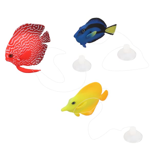 3 stk. Silikone Flydende Selvlysende Klovnfisk Simulation Kunstig Fisk Dekoration til Akvarium