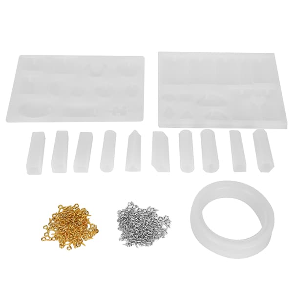 Smyckeshänge Silikonformar DIY Gjutformar Skruvögla Stift Kit Smyckestillverkningsaccessoar