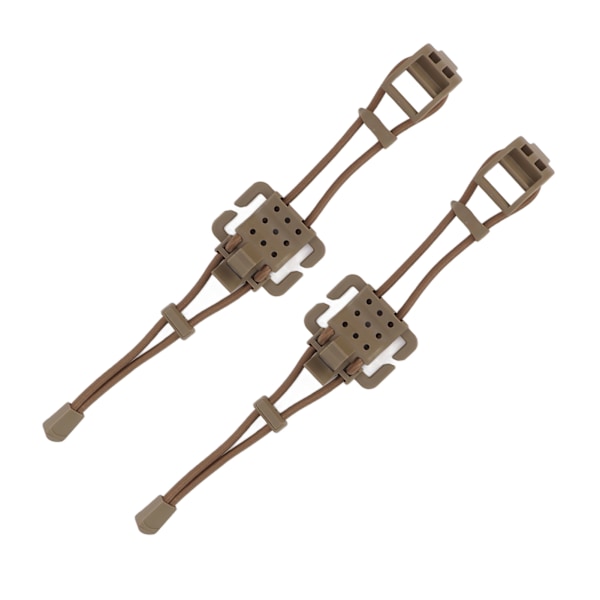 2 stk. Rygsæk Bindingsklemme MOLLE Gear Organizer Fastener Elastisk Bindings Spænde Karabinhage Klips Tasker Lås Snor Fix Gear Elastisk Rem Khaki