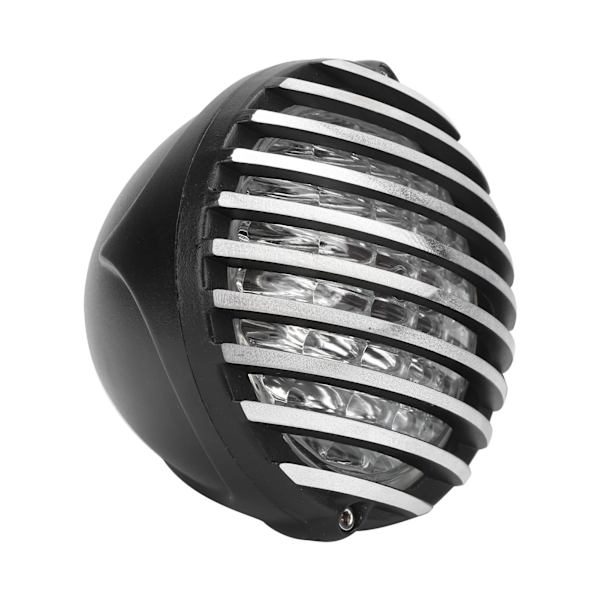 Motorcykel LED-strålkastare Retro Transparent Lins Modifiering med Golden Grille Guard 12V