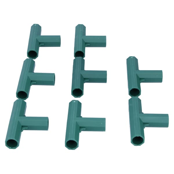 8 st T-formad koppling DIY växtstödskarv T-adapter för 16 mm trädgårdsväxtstöd