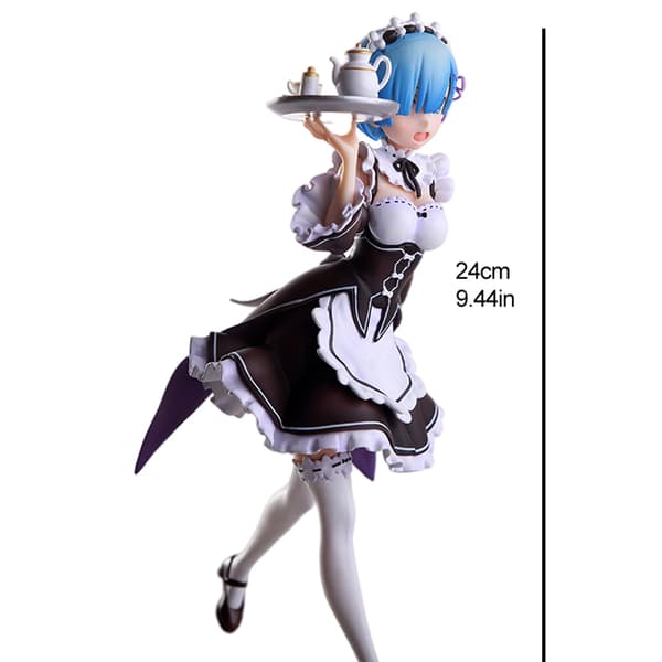 24CM Tecknad PVC Anime Maid Figurin Prydnader Söt Anime Samlingsmodell Leksak