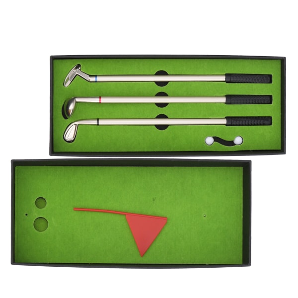 Mini Skrivebord Spil Box Grøn Driving Range med Golf Club Penne Bolde Flag Gave Desktop Decor