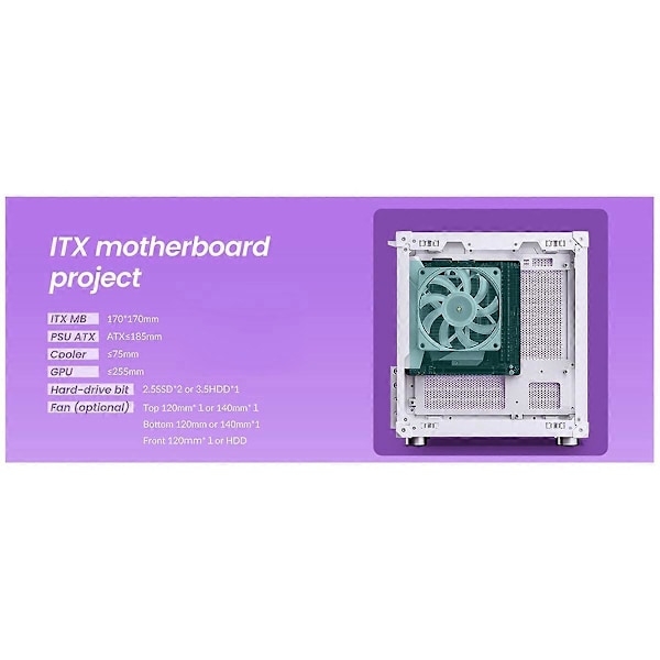 C6 MATX Mini ITX Kotelo PC Kotelo Pöytäkone Mesh Runko Valkoinen