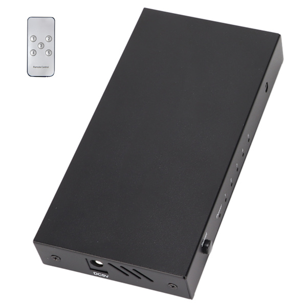 HD Multimedia Interface Switch 5x1 4Kx2K Stöd 3D Fjärrkontroll HD Multimedia Interface Switcher 100-240VEU Plug