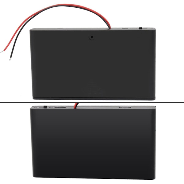 2 st AA 12V Batterihållare Plastfodral Batteriförvaringslåda Med På/Av-knapp och Förslutningsbara Kabelband