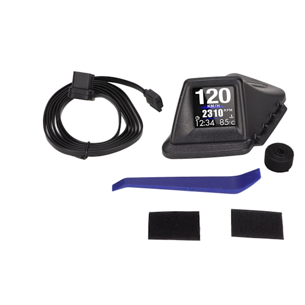 Svart bil HUD-display Multifunktion Dubbelt läge OBD GPS HUD-mätare 4 larm för fordon