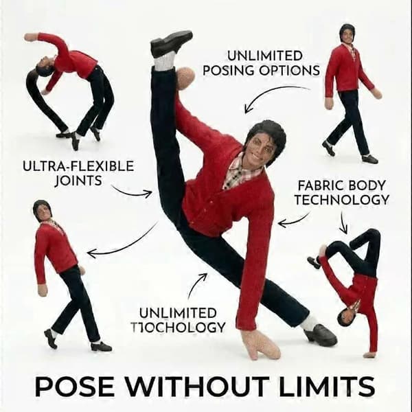 Michael Jackson Cosplay Prop Dolls Plush Figure Abstract Jointed Movable Dolls Soft Stuffed Room Decor Props Collection Gift E