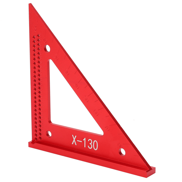 Skrive trekant lineal aluminiumlegering 45/90° hulmåling håndværktøj til træbearbejdning